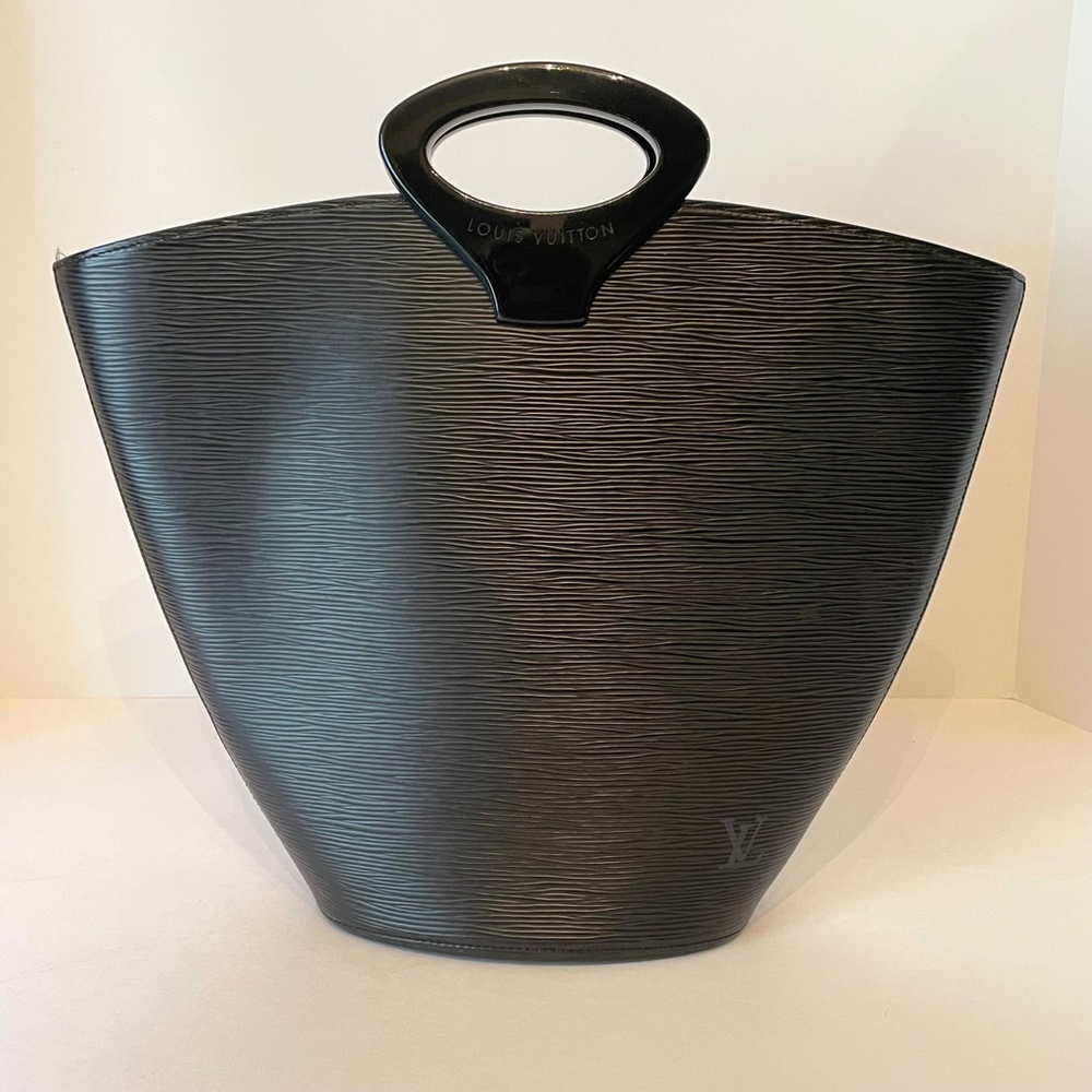 Louis Vuitton Noctambule Epi Tote Black Leather Vintage Lucite Handle - Picture 3 of 16